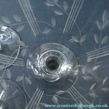 Load image into Gallery viewer, THREE SETS of Six 1950s Matching Engraved Glasses (Total 18 glasses). Decorated with Leaves and Lines Pattern;
