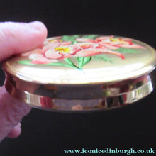 Load image into Gallery viewer, 1950s Melissa Powder Compact with Pink Lilies Flowers
