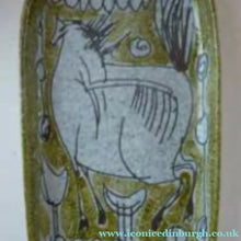 Load image into Gallery viewer, 1950s Mid-Century Italian Sgraffito Ceramic Dishes. Pair with Bull and Horse, Probably by FRATELLI FANCIULLACCI
