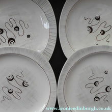 Load image into Gallery viewer, 1950s MIDWINTER Set of FOUR Dinner Plates. Collectable FANTASY Pattern. Designed by Jessie Tait in 1953
