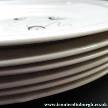 Load image into Gallery viewer, 1950s MIDWINTER Set of SIX Dessert Plates. Collectable FANTASY Pattern. Designed by Jessie Tait in 1953
