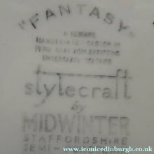 Load image into Gallery viewer, 1950s MIDWINTER Set of SIX Dessert Plates. Collectable FANTASY Pattern. Designed by Jessie Tait in 1953

