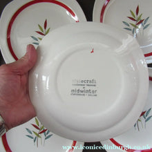 Load image into Gallery viewer, 1950s MIDWINTER Set of SIX Dessert Plates. Collectable HAWAII PATTERN. 8 1/2 inches
