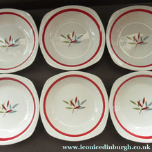 Load image into Gallery viewer, 1950s MIDWINTER Set of SIX Shallow Dessert Bowls. Collectable HAWAII PATTERN
