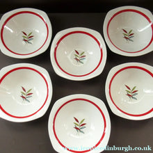 Load image into Gallery viewer, 1950s MIDWINTER Set of SIX Shallow Dessert Bowls. Collectable HAWAII PATTERN
