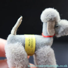 Load image into Gallery viewer, 1950s Miniature Steiff Grey Poodle. Original Steiff Label &amp; Button. 7 cm - Vintage Teddy Bear
