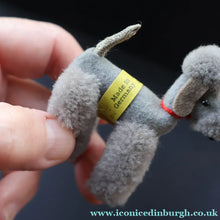 Load image into Gallery viewer, 1950s Miniature Steiff Grey Poodle. Original Steiff Label &amp; Button. 7 cm - Vintage Teddy Bear
