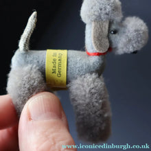 Load image into Gallery viewer, 1950s Miniature Steiff Grey Poodle. Original Steiff Label &amp; Button. 7 cm - Vintage Teddy Bear
