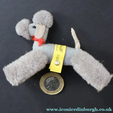 Load image into Gallery viewer, 1950s Miniature Steiff Grey Poodle. Original Steiff Label &amp; Button. 7 cm - Vintage Teddy Bear
