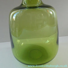 Load image into Gallery viewer, 950s Danish SIGNED Green Glass Vase (17796). Designed by Christer Holmgrem. 8 3/4 inches in height
