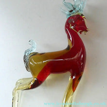 Load image into Gallery viewer, 1950s Murano Sommerso Glass Reindeer / Deer in Red, Yellow and Blue. 10 1/2 inches
