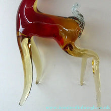Load image into Gallery viewer, 1950s Murano Sommerso Glass Reindeer / Deer in Red, Yellow and Blue. 10 1/2 inches
