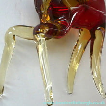 Load image into Gallery viewer, 1950s Murano Sommerso Glass Reindeer / Deer in Red, Yellow and Blue. 10 1/2 inches
