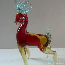 Load image into Gallery viewer, 1950s Murano Sommerso Glass Reindeer / Deer in Red, Yellow and Blue. 10 1/2 inches
