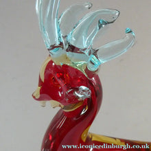 Load image into Gallery viewer, 1950s Murano Sommerso Glass Reindeer / Deer in Red, Yellow and Blue. 10 1/2 inches
