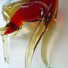 Load image into Gallery viewer, 1950s Murano Sommerso Glass Reindeer / Deer in Red, Yellow and Blue. 10 1/2 inches
