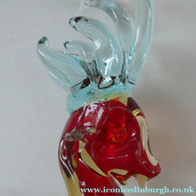 Load image into Gallery viewer, 1950s Murano Sommerso Glass Reindeer / Deer in Red, Yellow and Blue. 10 1/2 inches
