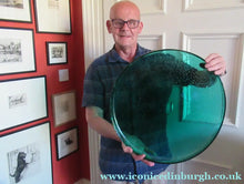 Load image into Gallery viewer, 19 inches. Massive 1950s Hadeland Glass Platter Greenland Series

