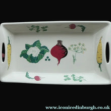 Load image into Gallery viewer, 1950s NORWEGIAN Figgjo Flint Oblong Serving Dish. Vegetables Design from Cuisine Range
