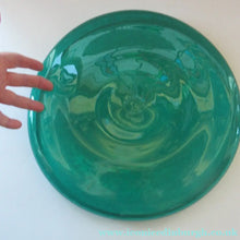 Load image into Gallery viewer, 1950s Norwegian Glass Large Hadeland Greenland Series Shallow Bowl 13 1/4 inches
