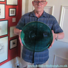 Load image into Gallery viewer, 1950s Norwegian Glass Large Hadeland Greenland Series Shallow Bowl 13 1/4 inches
