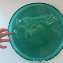 Load image into Gallery viewer, 1950s Norwegian Glass Large Hadeland Greenland Series Shallow Bowl 13 1/4 inches
