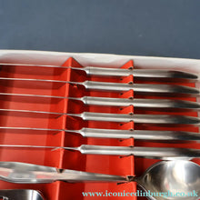 Load image into Gallery viewer, Vintage 1950s NORWEGIAN Norstaal INKA Brushed Stainless Steel Cutlery. DINING SET of 36 Pieces
