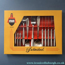 Load image into Gallery viewer, Vintage 1950s NORWEGIAN Norstaal INKA Brushed Stainless Steel Cutlery. DINING SET of 36 Pieces
