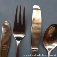 Load image into Gallery viewer, Vintage 1950s NORWEGIAN Norstaal INKA Brushed Stainless Steel Cutlery. DINING SET of 36 Pieces
