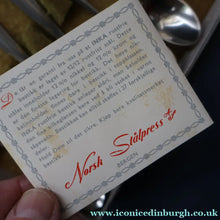 Load image into Gallery viewer, Vintage 1950s NORWEGIAN Norstaal INKA Brushed Stainless Steel Cutlery. 6 Espresso Spoons
