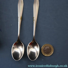 Load image into Gallery viewer, Vintage 1950s NORWEGIAN Norstaal INKA Brushed Stainless Steel Cutlery. 6 Espresso Spoons
