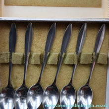Load image into Gallery viewer, Vintage 1950s NORWEGIAN Norstaal INKA Brushed Stainless Steel Cutlery. 6 Espresso Spoons
