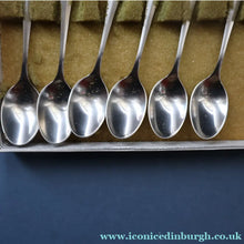 Load image into Gallery viewer, Vintage 1950s NORWEGIAN Norstaal INKA Brushed Stainless Steel Cutlery. 6 Espresso Spoons
