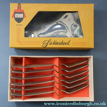 Load image into Gallery viewer, Vintage 1950s NORWEGIAN Norstaal INKA Brushed Stainless Steel Cutlery. 6  Fish Knives
