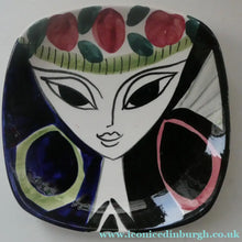 Load image into Gallery viewer, 1950s Norwegian STAVANGERFLINT Decorative Plate with Stylised Lady. Designed by Inger Waage

