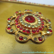 Load image into Gallery viewer, 1950s Oblong Gold Tone and Diamante Powder Compact
