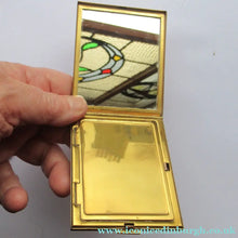 Load image into Gallery viewer, 1950s Oblong Gold Tone and Diamante Powder Compact
