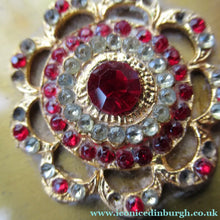 Load image into Gallery viewer, 1950s Oblong Gold Tone and Diamante Powder Compact
