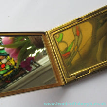 Load image into Gallery viewer, 1950s Oblong Gold Tone and Diamante Powder Compact
