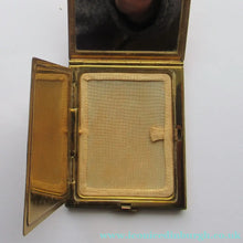 Load image into Gallery viewer, 1950s Oblong Gold Tone and Diamante Powder Compact
