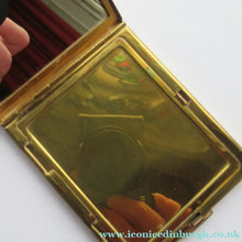 Load image into Gallery viewer, 1950s Oblong Gold Tone and Diamante Powder Compact
