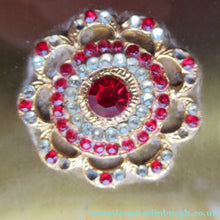 Load image into Gallery viewer, 1950s Oblong Gold Tone and Diamante Powder Compact
