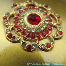 Load image into Gallery viewer, 1950s Oblong Gold Tone and Diamante Powder Compact
