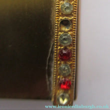 Load image into Gallery viewer, 1950s Oblong Gold Tone and Diamante Powder Compact
