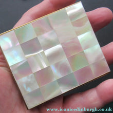 Load image into Gallery viewer, Vintage 1950s Oblong Powder Compact with Mother of Pearl Lid
