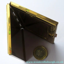 Load image into Gallery viewer, Vintage 1950s Oblong Powder Compact with Mother of Pearl Lid
