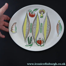 Load image into Gallery viewer, 1960s Old Foley Pottery Serving Plate. Stylised Vegetabie Pattern on Eggshell Glaze - British Ceramics
