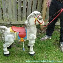 Load image into Gallery viewer, Vintage Early 1950s Painted Steel MOBO Child's Toy Horse. Good Condition
