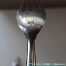 Load image into Gallery viewer, 1950s. Pair of Vintage DANSK Fjord Pattern Four-Prong Forks. Stainless Steel with Teak Handles. 7 1/4 inches
