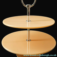 Load image into Gallery viewer, 1950s Vintage Perspeix Cake Stand with Peach Coloured Plates and Chrome Stand

